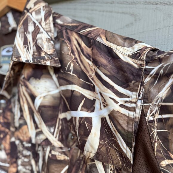 Drake Waterfowl Systems Camo Performance Shirt M | Vented, Zip & Magnetic Pocket - Picture 11 of 12